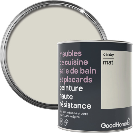 Peinture de rénovation meubles cuisine, salle de bains et placards acrylique mat blanc cassé Canby 0,75 L - GoodHome - Brico Dépôt