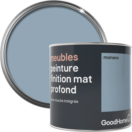 Peinture de rénovation meubles acrylique mat profond bleu Monaco 0,5 L - GoodHome - Brico Dépôt
