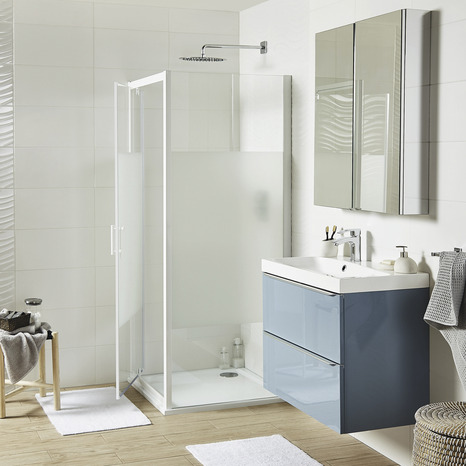 Paroi de douche latérale "Onega" l.80 cm en verre aspect dépoli - Cooke and Lewis - Brico Dépôt