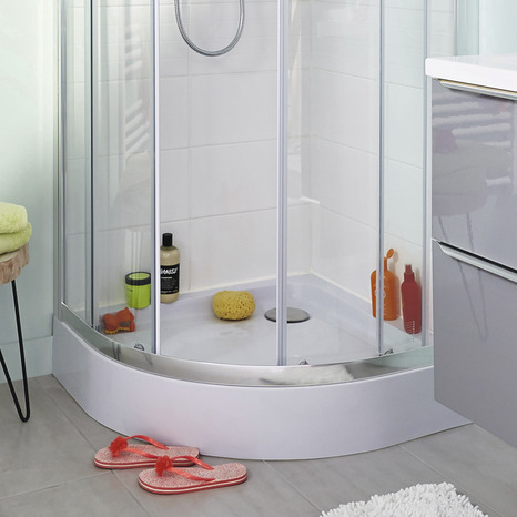 Receveur d'angle de douche 1/4 de cercle 80 x 80 cm acrylique - Brico Dépôt