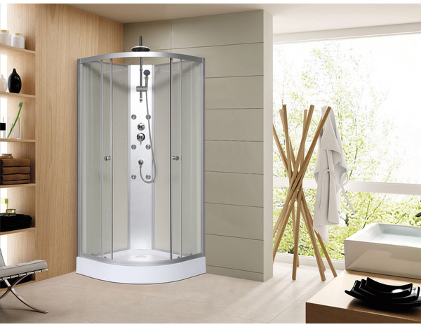 Cabine de douche hydromassante "White & Silver" - 85 x 85 cm - Brico Dépôt