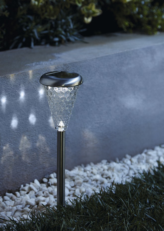 Spot solaire à piquer en acier inox H. 3,7 cm - Brico Dépôt