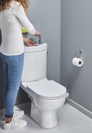 Wc toilette avec lave main intégré complet