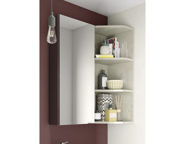 Rangement mural d'angle taupe Imandra L.34 x H.90 x P.36 cm - GoodHome - Brico Dépôt