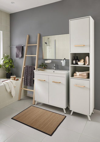 Meuble sous-vasque à poser "Ladoga" - Blanc - l.80 cm - Cooke and Lewis - Brico Dépôt