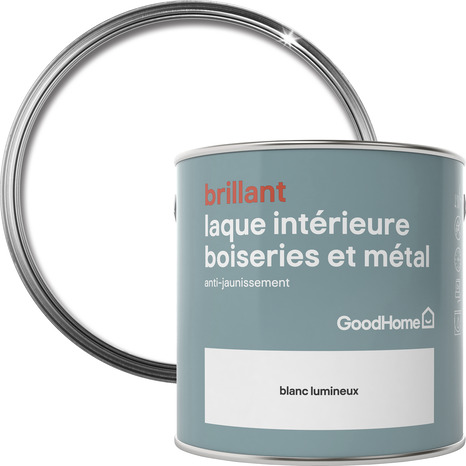 Peinture boiseries et métal intérieure Blanc Lumineux brillant 2.5 L - GoodHome - Brico Dépôt