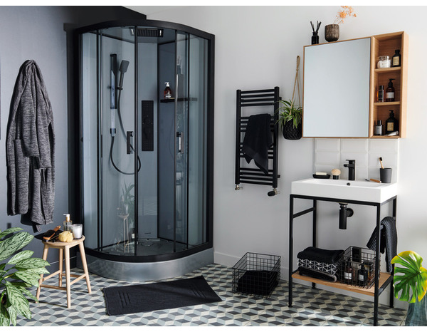 Cabine de douche hydromassante "Beloya" - L. 90 x l. 90 x H. 220 cm - GoodHome - Brico Dépôt