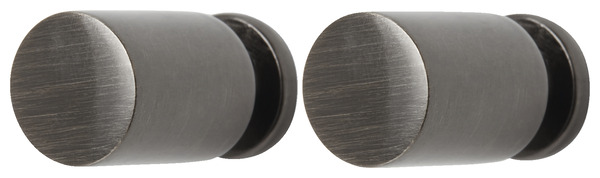 Lot de 2 poignées boutons effet nickel argent brossé "Saffron" L 1,2 cm - GoodHome - Brico Dépôt