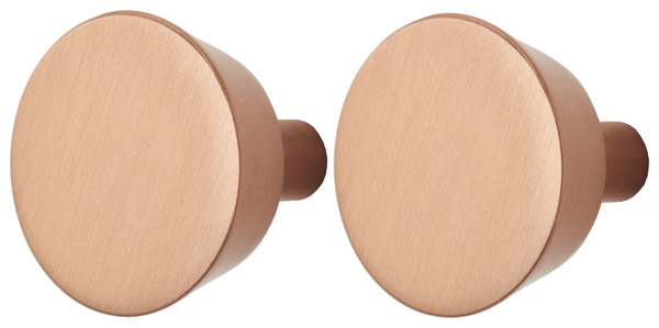 Lot de 2 poignées boutons effet cuivre "Gomasio" L 2,6 cm - GoodHome - Brico Dépôt