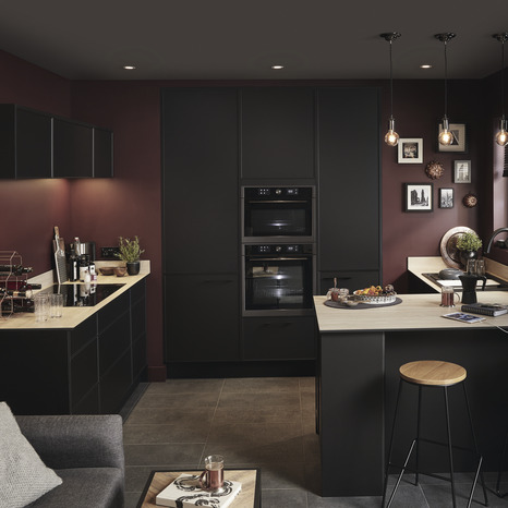 Façade 1 porte 15cm "Heline"noir mat - L. 14.7 x H. 71.5cm - Cooke and Lewis - Brico Dépôt