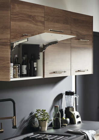 Façade 1 casserolier ou sur-hotte 60cm "Basilie" chêne fumé - L. 59.7 x H. 35.6cm - Cooke and Lewis - Brico Dépôt