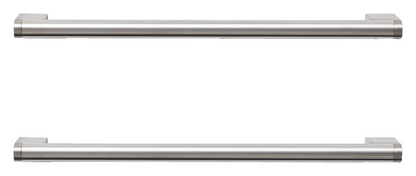 Lot de 2 poignées effet nickel brossé "Khara" L 28,4 cm  - GoodHome - Brico Dépôt