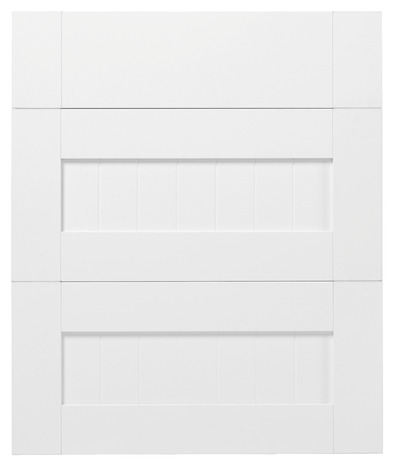 Façade 1 tiroir + 2 casseroliers "Alpinia" blanc l.59,7 x h.71,5 cm - GoodHome - Brico Dépôt