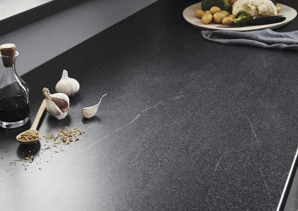 Plan de travail en stratifié aspect pierre foncé l180 x P62 x Ep2,8cm - GoodHome - Brico Dépôt