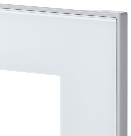 Façade 1 porte vitrée sur-hotte 80cm "Jarod"blanc givré - L. 79.7 x H. 35.6cm - Cooke and Lewis - Brico Dépôt