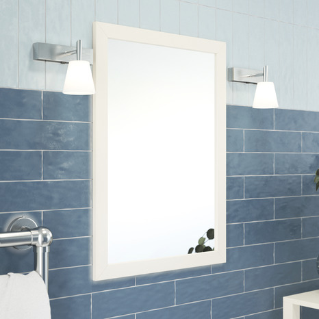 Miroir de salle de bains blanc Perma L.70 x H.50 x P.1,6 cm - GoodHome - Brico Dépôt