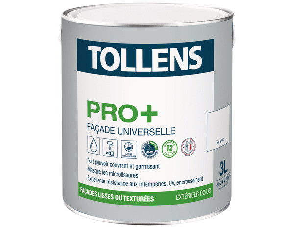 Peinture façade blanc mat 3L - Tollens - Brico Dépôt