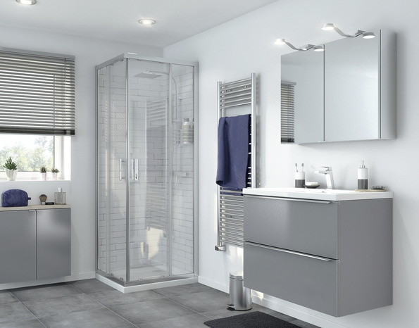 Accès d'angle droit "Beloya" l.70 cm en verre transparent - GoodHome - Brico Dépôt