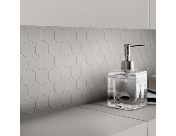 Mosaïque hexagonale "Plain" gris clair - l. 30 x L. 30 cm - GoodHome - Brico Dépôt