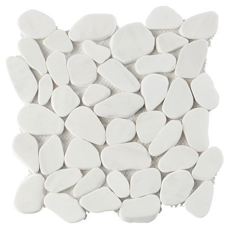 Plaque de galets ronds plats ivoire L.31,5 x l.31,5 cm - GoodHome - Brico Dépôt