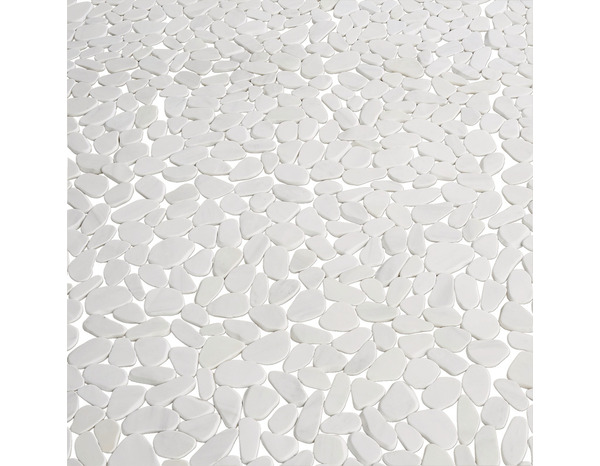 Plaque de galets ronds plats ivoire L.31,5 x l.31,5 cm - GoodHome - Brico Dépôt