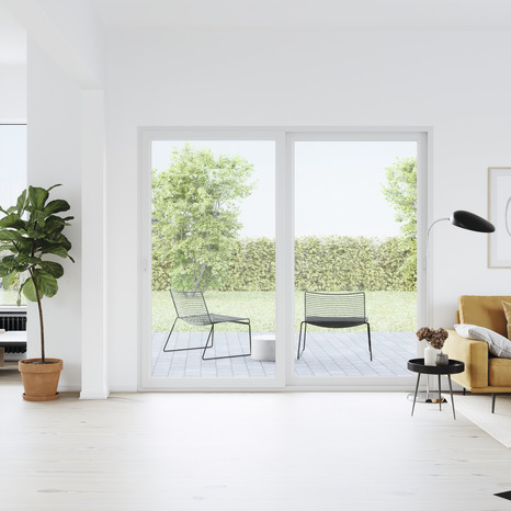 Baie vitrée PVC blanc 2 vantaux  H.200 x l.240 cm - GoodHome - Brico Dépôt