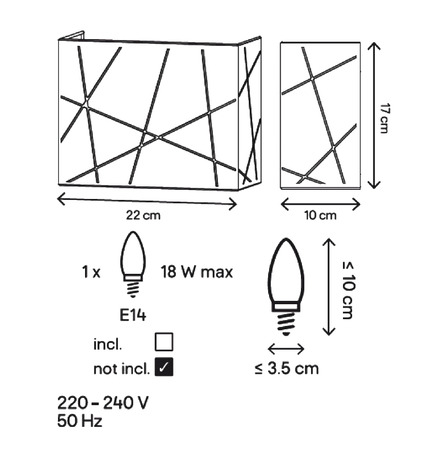 Applique murale grise "Dachigam" H.17 cm x L.10 cm - GoodHome - Brico Dépôt