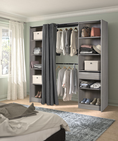 Kit Dressing imitation chêne grisé "Eklips 2" - H. 200 x L. 200 x P. 48 cm  - Cooke and Lewis - Brico Dépôt