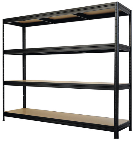 Étagère bois/métal noir - H. 197 x l. 240 x P. 60 cm - Form - Brico Dépôt