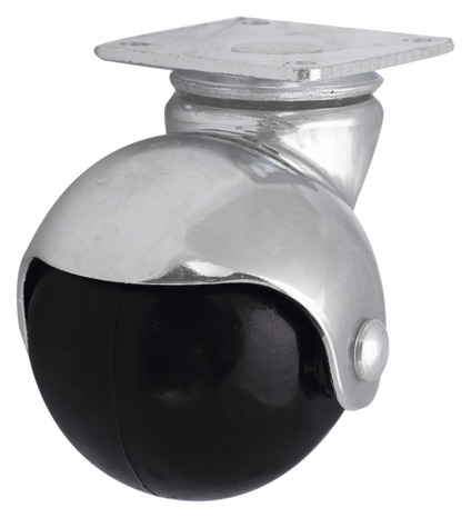 Roulette à bille pivotante PP noir - H. 6,4 x Ø 5 cm - 30 kg - Brico Dépôt