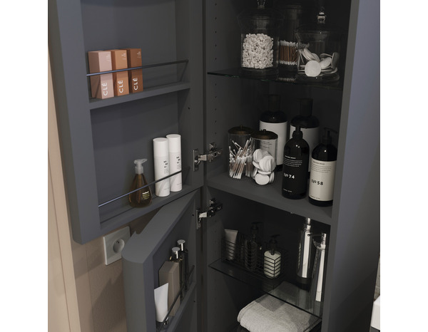 Colonne de rangement 2 portes "Himalia" L.40 x H.160 x P.36 cm - GoodHome - Brico Dépôt