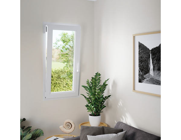 Fenêtre PVC blanc oscillo-battante 1 vantail droit h.60 x l.40 cm - GoodHome - Brico Dépôt
