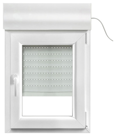 Fenêtre PVC blanc oscillo-battante 1 vantail droit + volet roulant h.75 x l.60 cm - GoodHome - Brico Dépôt