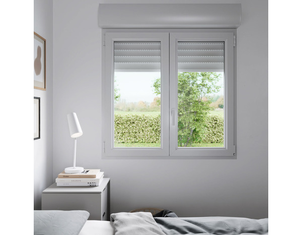 Fenêtre PVC blanc oscillo-battante 2 vantaux + volet roulant h.135 x l.90 cm - GoodHome - Brico Dépôt