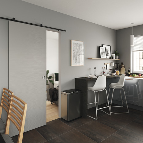 Porte coulissante "Wave" H. 204 cm x larg. 83 cm - Brico Dépôt