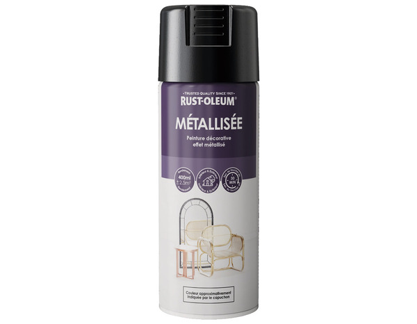 Aérosol métallisée 400ml noir intérieur & extérieur - Brico Dépôt
