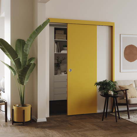 Porte coulissante "Wave" H. 204 cm x larg. 83 cm - Brico Dépôt