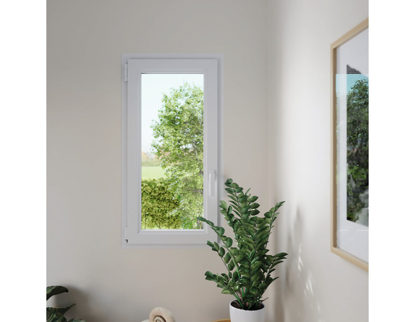 Fenêtre PVC blanc oscillo-battante 1 vantail droit h.60 x l.60 cm - GoodHome - Brico Dépôt