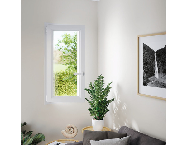 Fenêtre PVC blanc oscillo-battante 1 vantail gauche h.115 x l.60 cm - GoodHome - Brico Dépôt