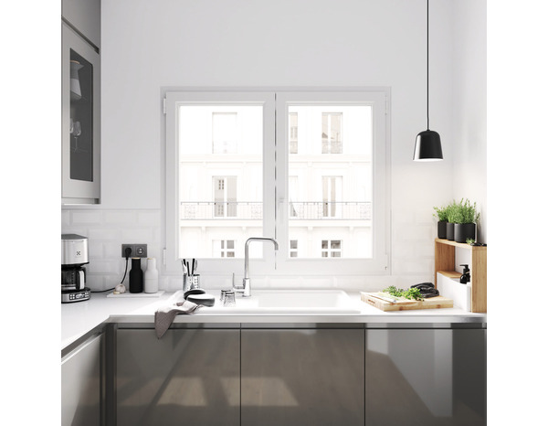 Fenêtre PVC blanc oscillo-battante 2 vantaux h.135 x l.80 cm - GoodHome - Brico Dépôt