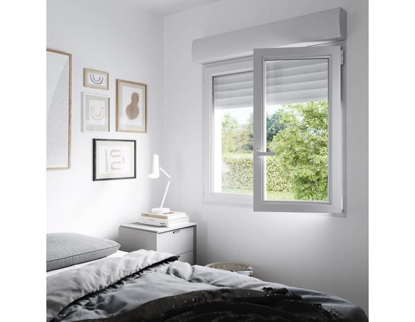 Fenêtre PVC blanc oscillo-battante 2 vantaux + volet roulant h.125 x l.120 cm - GoodHome - Brico Dépôt