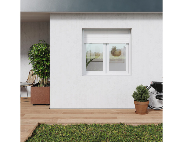 Fenêtre PVC blanc oscillo-battante 2 vantaux + volet roulant h.115 x l.140 cm - GoodHome - Brico Dépôt