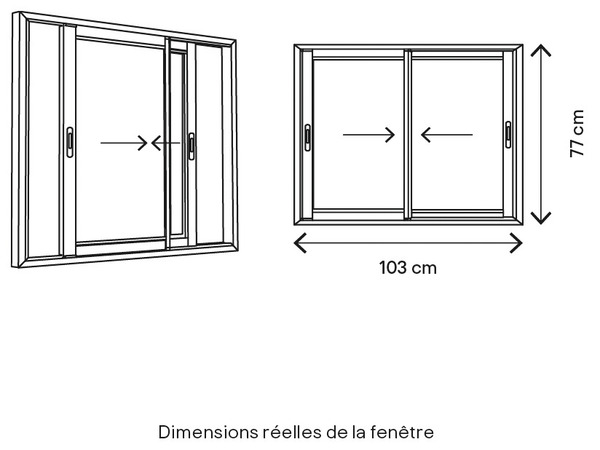 Fenêtre aluminium blanc coulissante 2 vantaux h.75 x l.100 cm - GoodHome - Brico Dépôt
