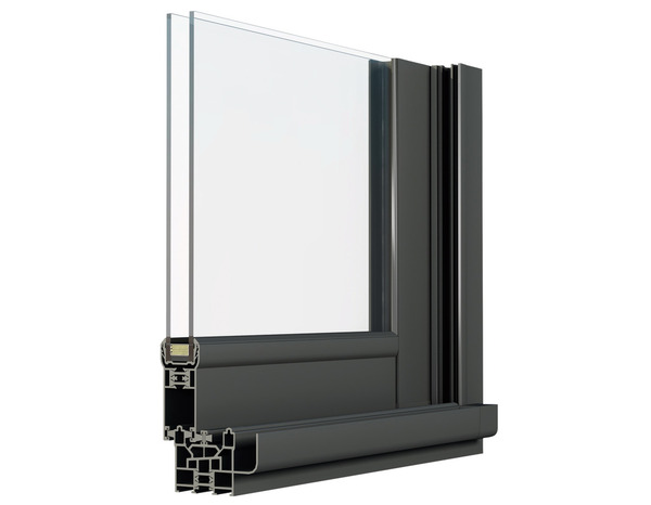 Fenêtre aluminium gris coulissante 2 vantaux h.75 x l.100 cm - GoodHome - Brico Dépôt