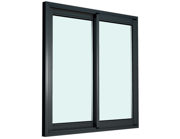 Fenêtre aluminium grise coulissante 2 vantaux h.100 x l. 100 cm - GoodHome - Brico Dépôt