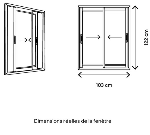 Fenêtre aluminium blanc coulissante 2 vantaux h.120 x l.100 cm - GoodHome - Brico Dépôt