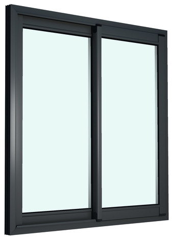 Fenêtre aluminium gris coulissante 2 vantaux h.100 x l.120 cm - GoodHome - Brico Dépôt