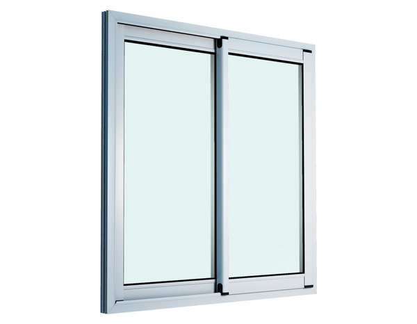 Fenêtre aluminium blanc coulissante 2 vantaux h.125 x l.120 cm - GoodHome - Brico Dépôt