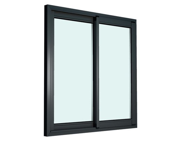 Fenêtre aluminium gris coulissante 2 vantaux h.125 x l.120 cm - GoodHome - Brico Dépôt