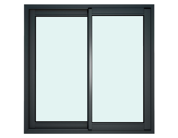 Fenêtre aluminium gris coulissante 2 vantaux h.135 x l.120 cm - GoodHome - Brico Dépôt
